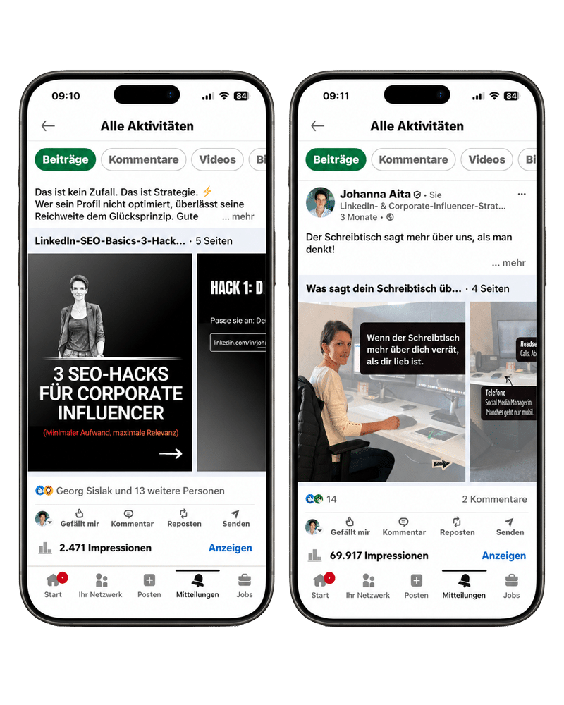 MockUp LinkedIn Beiträge Corporate Influencer